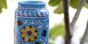 Blue Pottery Storage Container