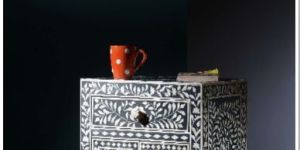 Bone Inlay Bedside Table