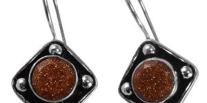 Women Brown Sunstone Gemstone Earring