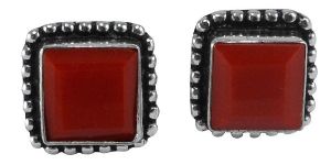 Red Coral Gemstone Earring