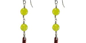 Silvesto India Yellow Quartz Gemstone Sterling Silver Earring