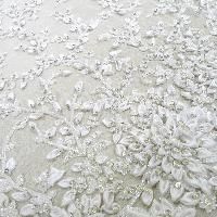 White Beaded Fabric