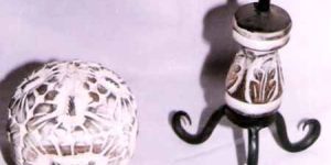 Carved Wood Candle Stands KE-09