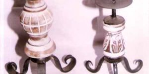 Carved Wood Candle Stands KE-11