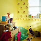 Vinyl Yellow Bedroom Wallpaper