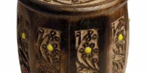 Wooden Round Shaped Money Box