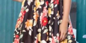 Ladies Floral Print One Piece Dress