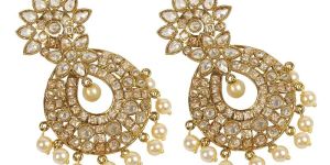 Indian Gold Plated Stylish Pearl Drop Earrings