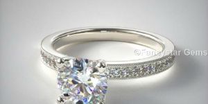 Bright Set Milgrain Pave Engagement Rings