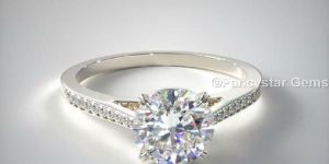 Double Claw Prong Pave Set Moissanite Engagement Rings
