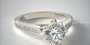 Pave Taper Milgrain Engagement Rings