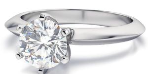 White Round Moissanite Solitaire Engagement Rings