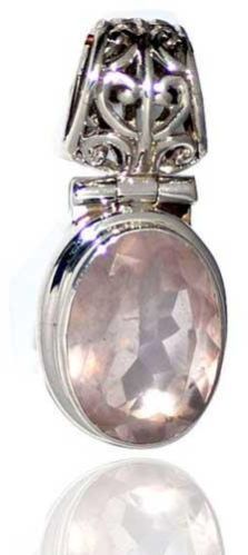 Silver Rose Carved Pendant