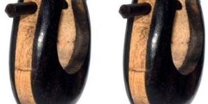 Wooden Double Shade Round Earrings