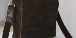 Antique Finish Leather Messenger Bag