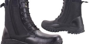 Side Zipper Leather Shoes