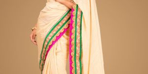 Beige Printed Saree