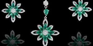3 Green Stars Set Emerald Earring