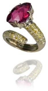 Yellow Diamond Flower Ring