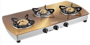 Toughened Glass with Metallic Gold Finish Cooktop