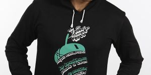 Mens Black Green Apple Hooded Sweat Shirt