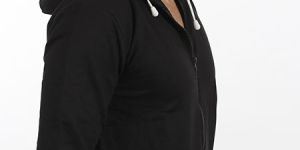 Mens Black Hooded Sweat Shirt with Zipper