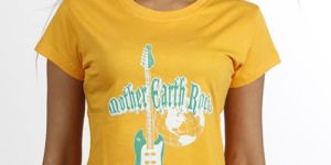 Women Yellow Guitar T Shirt