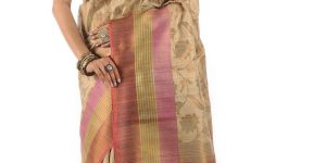 Copper Jacquard Pattern Tussar Saree