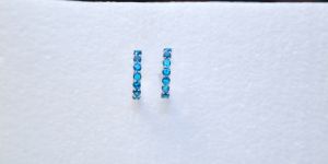 Sterling Silver Blue Hoop Earring