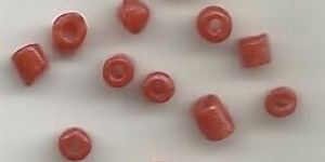 Natural Stony Red Coral Slim Beads
