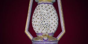 White Marble Jali Painted Lanterns