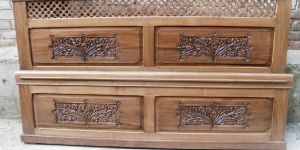 Walnut Wood Carving Bed