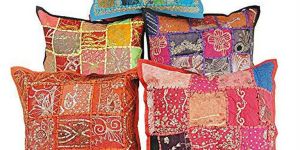 Tie Dye, Floral Embroidered and Patchwork Pillow Covers