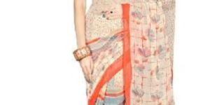 Casual Wear Beige Printed Chiffon Saree_AAKN82SR1039DKSML