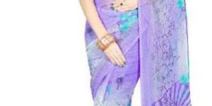 Casual Wear Purple  Printed Chiffon Saree_AAKQ22SR1045DKSML