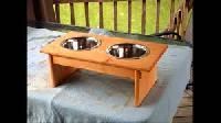 Wooden Dog Bowl Stand
