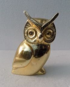 Gold Owl Statue