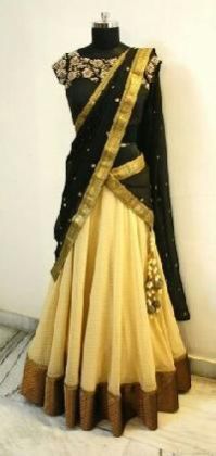 Zari Dupatta Cum Half Saree