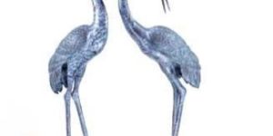 Large Brass Crane Statue