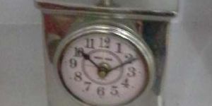 Nickel Finish Almirah Table Clock