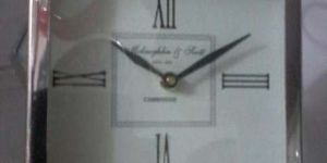 Nickel Finish Square Table Clocks