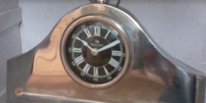 Dome Shaped Nickel Finish Table Clock