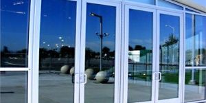ALUMINIUM HINGED DOORS WITH FIX PARTITION