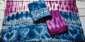 Unstitched Chanderi Silk Shibori Print Suits