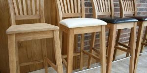Slat Back Mixed Seat Bar Stool Set