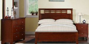 Geometric Headboard Coastal Theme Bedroom Set