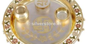 Silver Ganga Jamuna Puja Thali