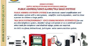 PUBLIC ADDRESS/VOICE ALARM/TALK BACK SYSTEMS