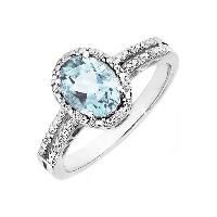 Blue Topaz Diamond Ring