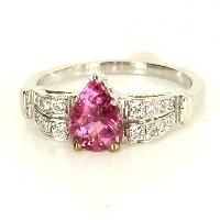 Pink Tourmaline Diamond Ring